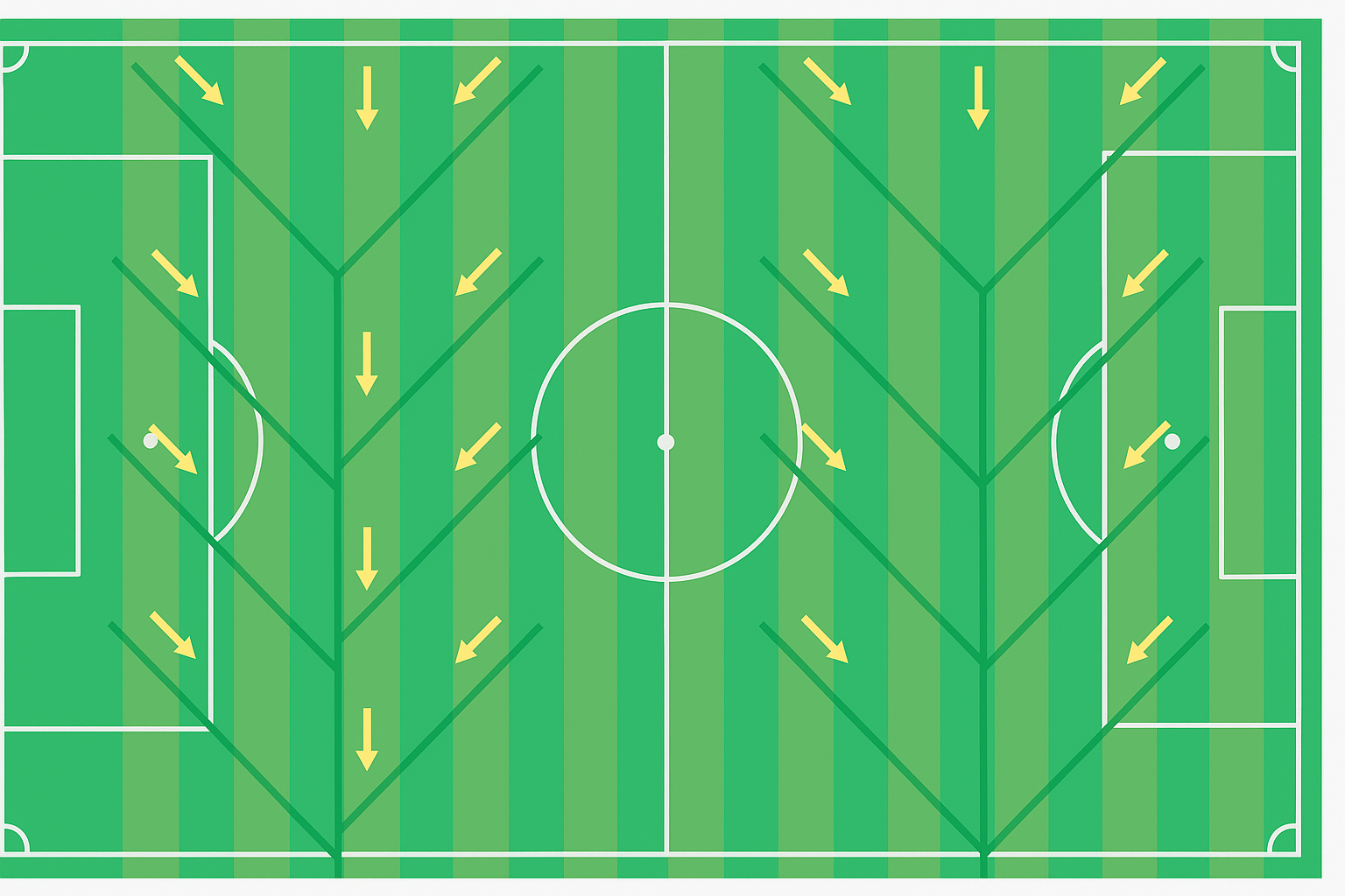Esquema de drenaje tipo espiga de pescado con ramales en V